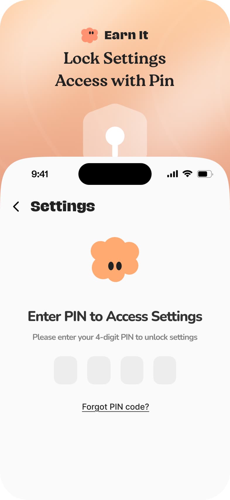 PIN and parent settings